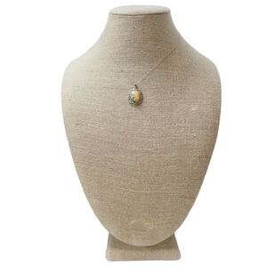 Bumblebee Jasper Necklace Pendant Sterling Silver 925 Yellow Bumble Bee 19”Chain